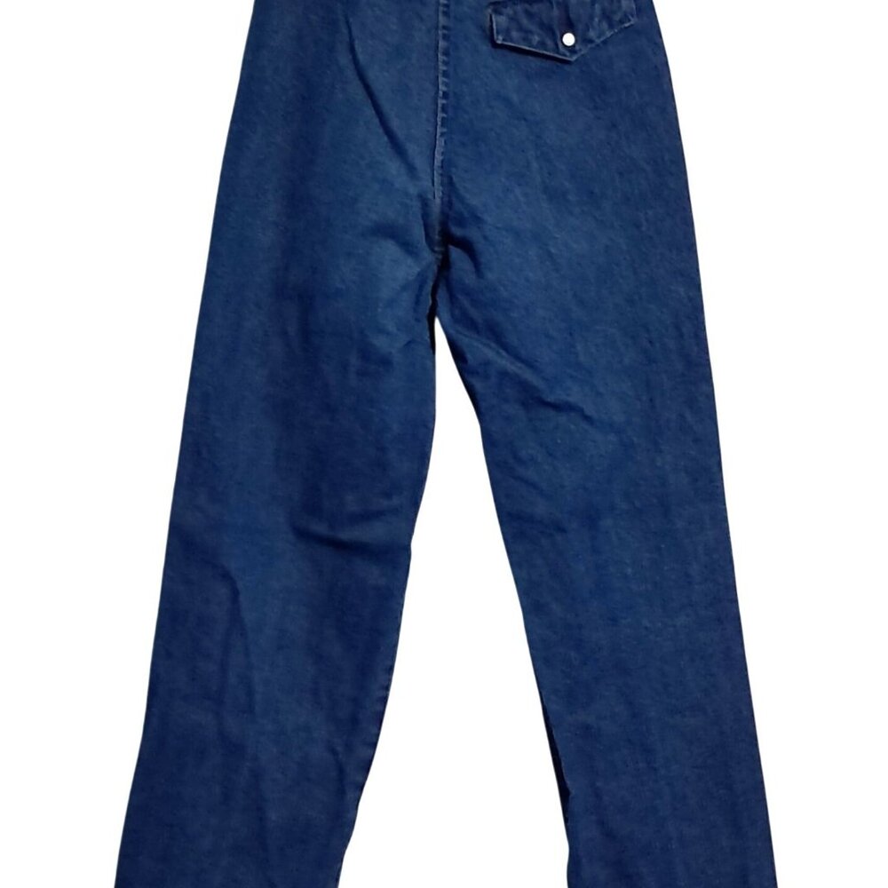 Vintage 1980s Norsport High-Waisted Pleated Mom Jeans Size 25/30 Dark Indigo HK